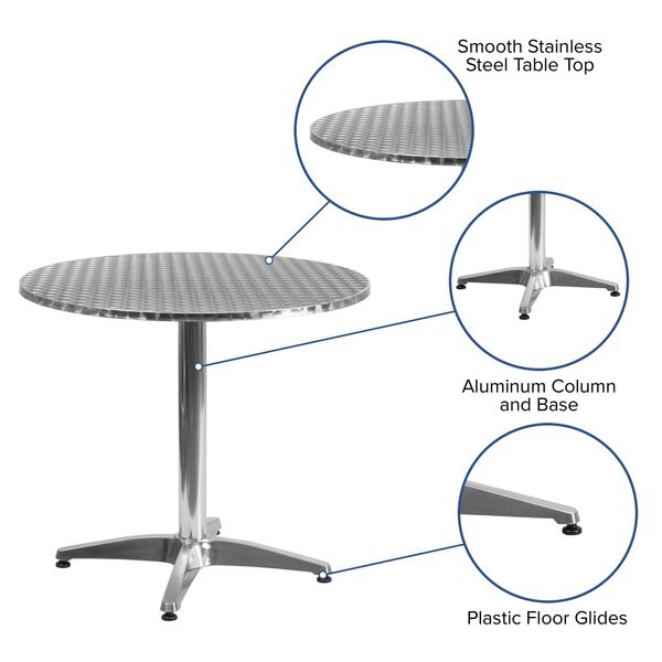 Round Table, Round, Aluminum, 31.5