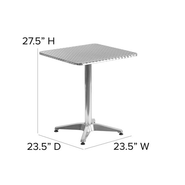 Square Table, Square, Aluminum, 23.5