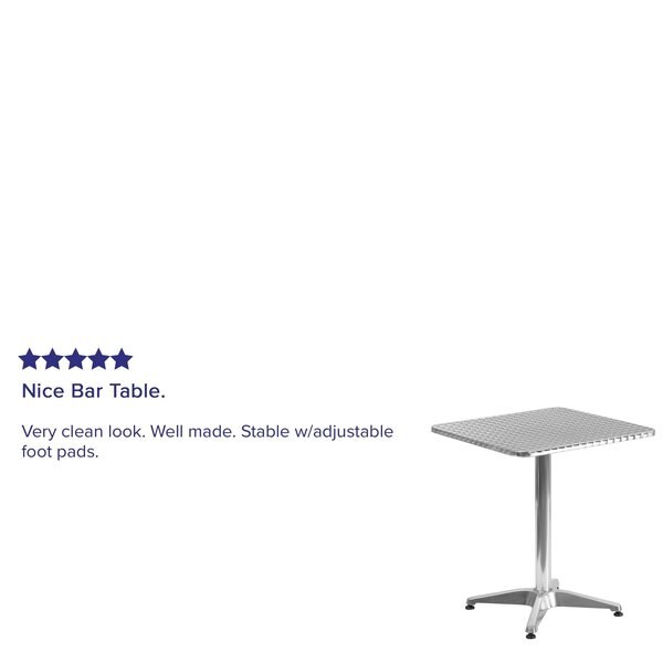 Square Table, Square, Aluminum, 23.5