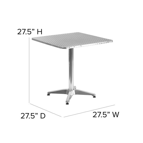 Square Table, Square, Aluminum, 27.5