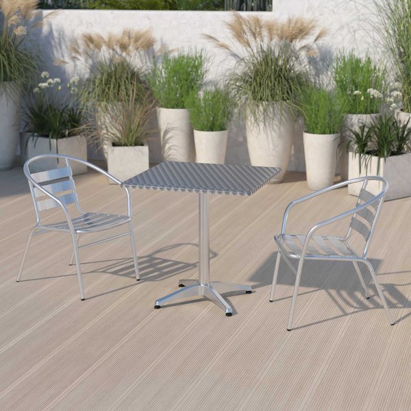 Square Table, Square, Aluminum, 27.5