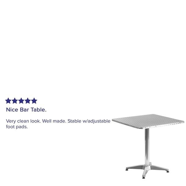 Square Table, Square, Aluminum, 27.5