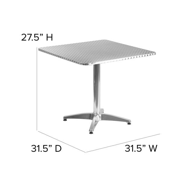 Square Table, Square, Aluminum, 31.5