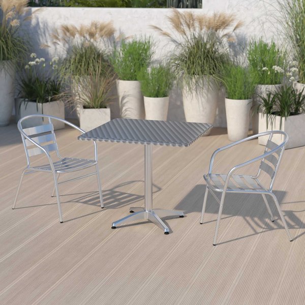 Square Table, Square, Aluminum, 31.5