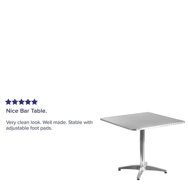 Square Table, Square, Aluminum, 31.5