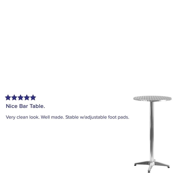 Fold Bar Table, Aluminum, Round, 25.5