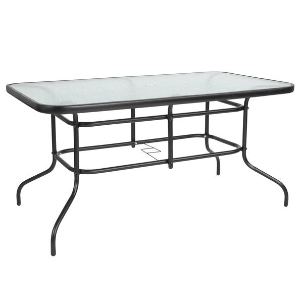 Rectangle Table, Rctnglr, Tmprd Glss Metal, 31.5