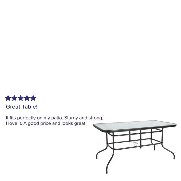 Rectangle Table, Rctnglr, Tmprd Glss Metal, 31.5