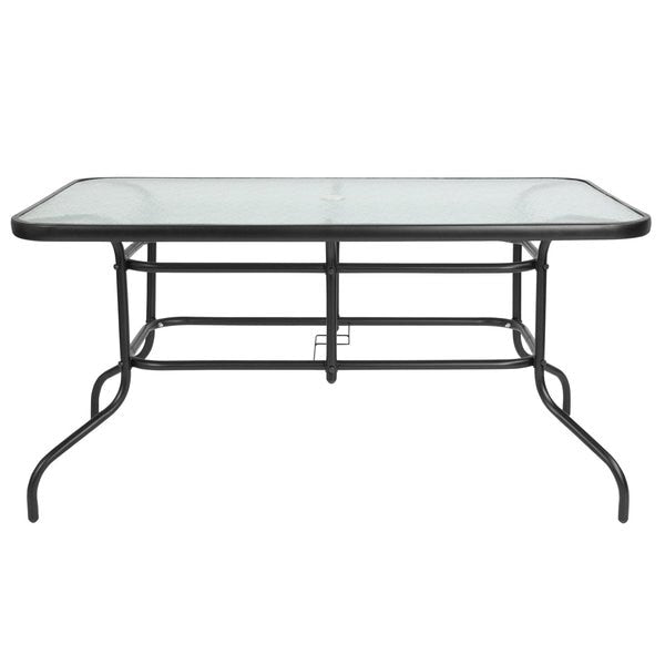 Rectangle Table, Rctnglr, Tmprd Glss Metal, 31.5