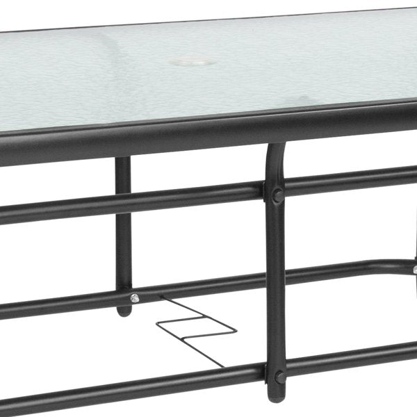 Rectangle Table, Rctnglr, Tmprd Glss Metal, 31.5