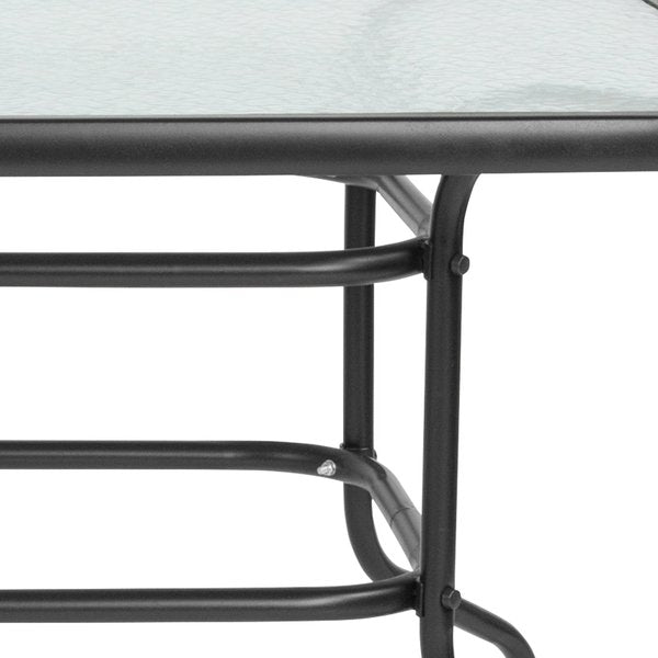 Rectangle Table, Rctnglr, Tmprd Glss Metal, 31.5
