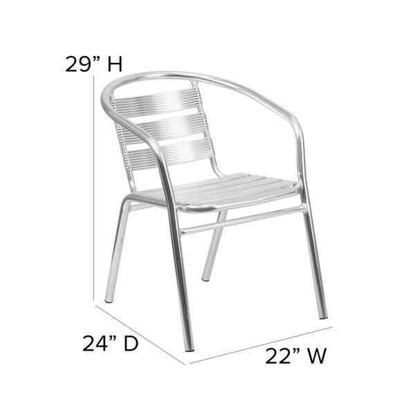 Aluminum Restaurant Stack Chair, 22 W 24