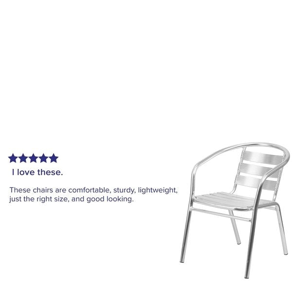 Aluminum Restaurant Stack Chair, 22 W 24