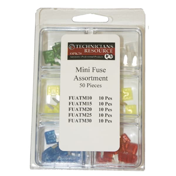 Mini Blade Fuse Assortment W/ Case, 96 Piece