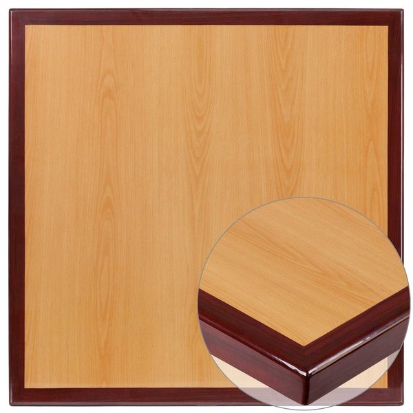 Square Two-Tone Cherry/Mahogany Resin To