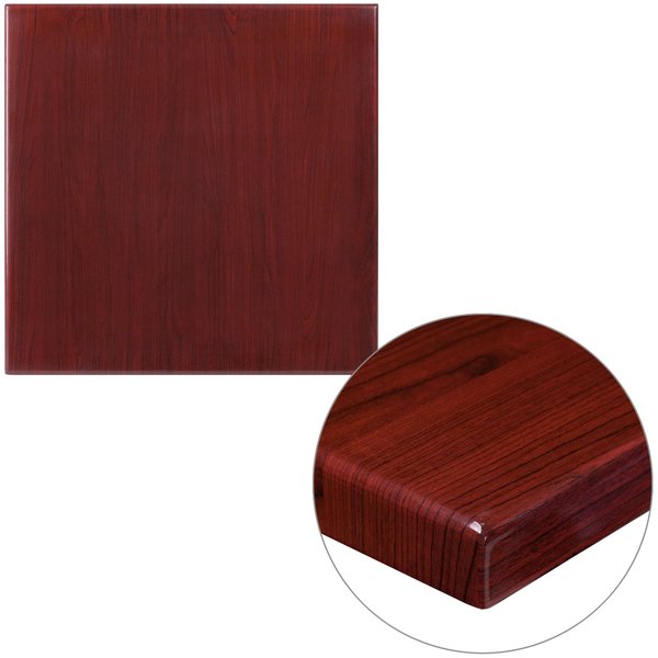 Square Mahogany Resin Table Top, 24
