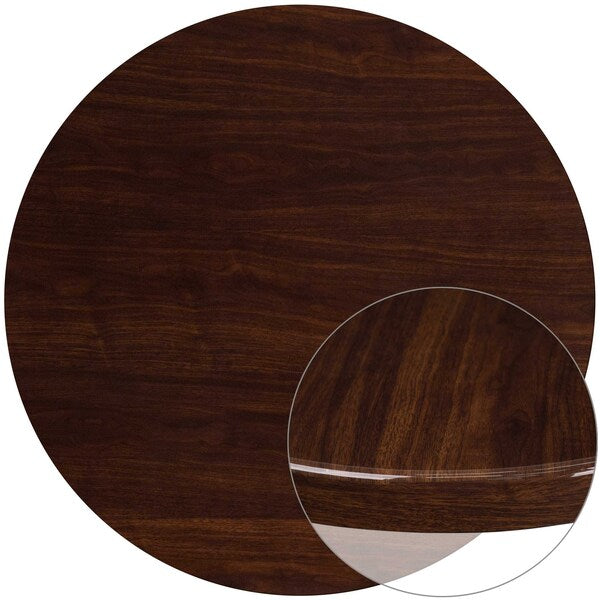 Round Round High-Gloss Walnut Resin Table Top, 48
