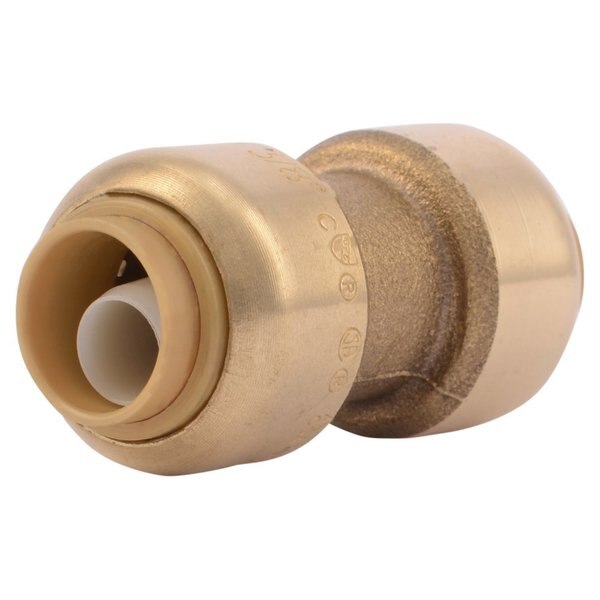 DZR Brass Coupling, 3/8 in Tube Size