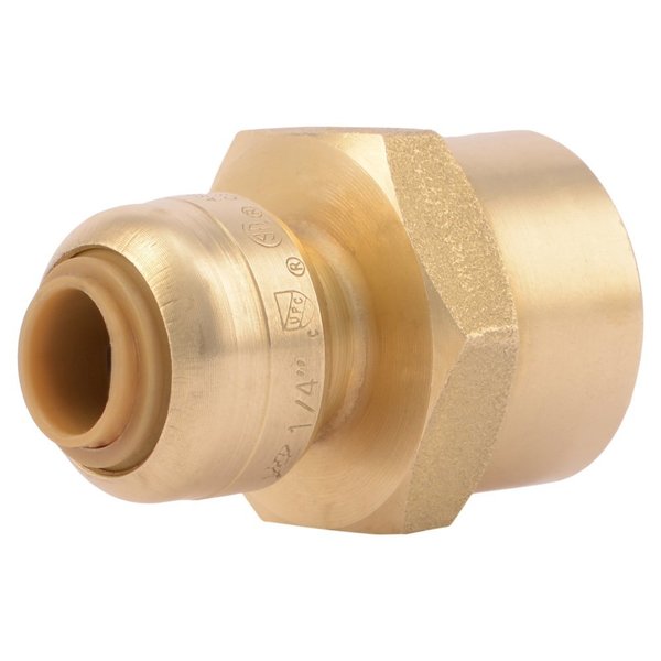 DZR Brass Female Reducing Adapter, 1/4 in Tube Size