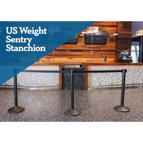 Barrier Post with Belt, HDPE, Black, PR