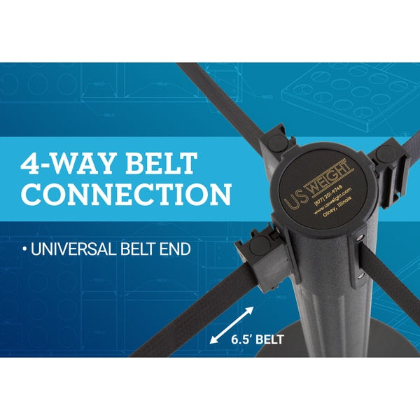 Barrier Post with Belt, HDPE, Black, PR
