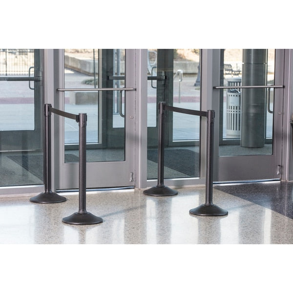 Barrier Post with Belt, HDPE, Black, PR