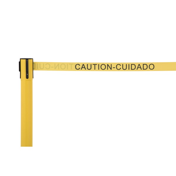 Barrier Post with Belt, HDPE, Yellow, PR