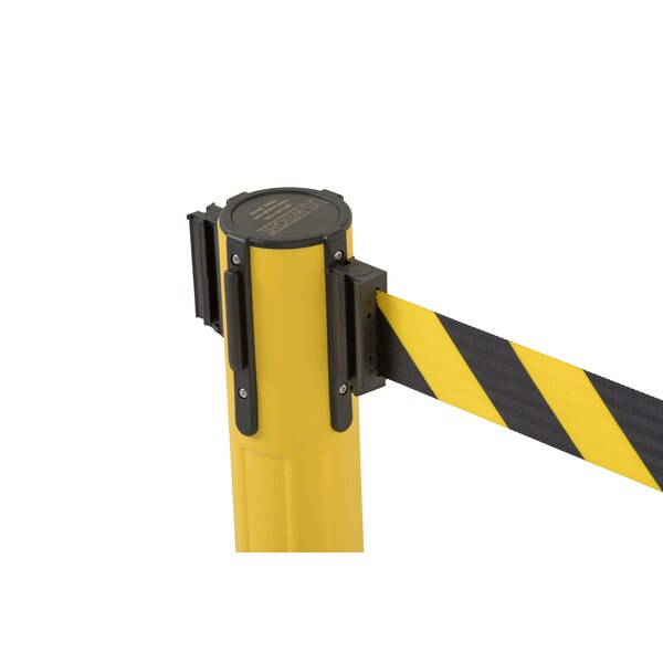 Barrier Post with Belt, HDPE, Yellow, PR