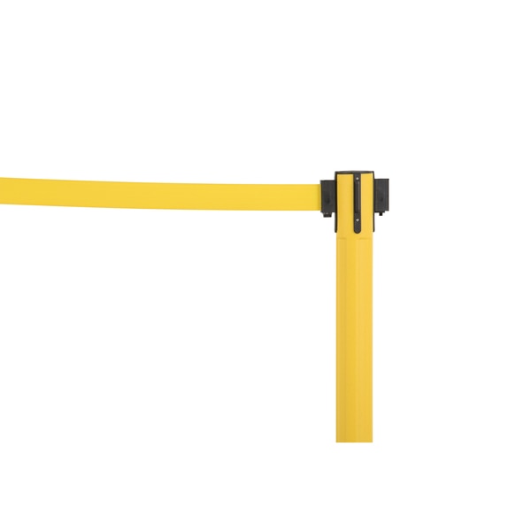 Barrier Post with Belt, HDPE, Yellow, PR