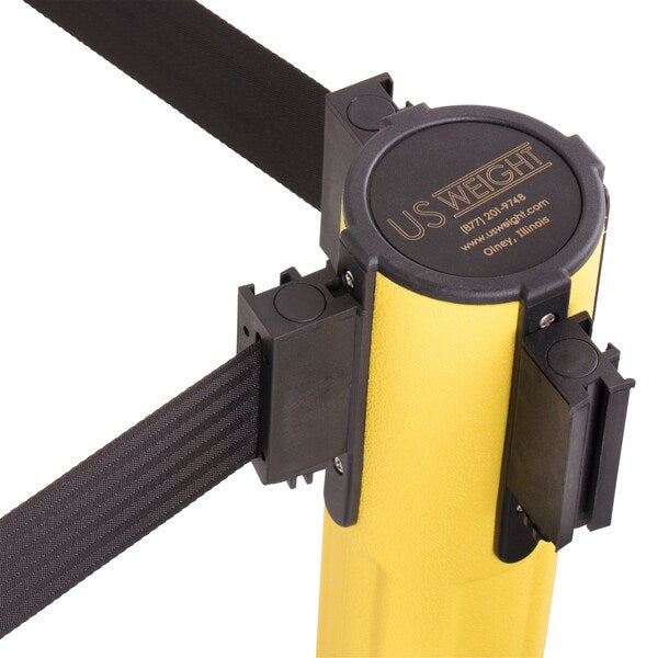 Barrier Post with Belt, HDPE, Yellow, PR