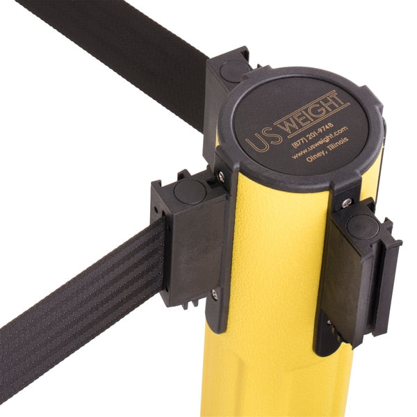 Barrier Post with Belt, HDPE, Yellow, PR