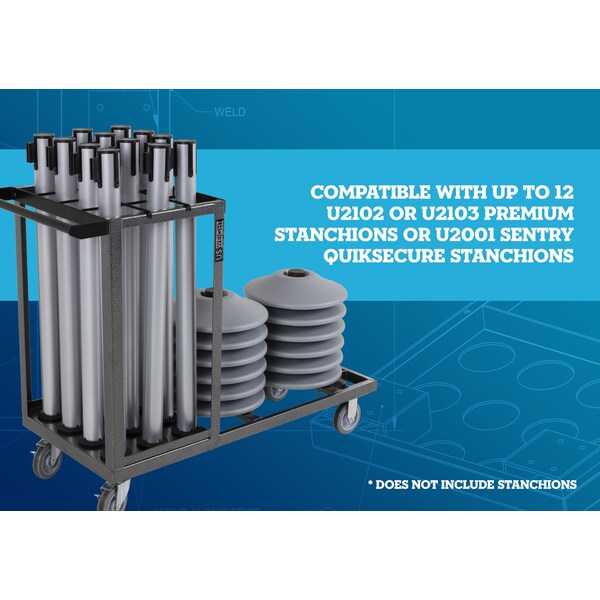 Steel Cart, for up to 12 Stanchions