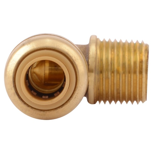 Chrome Plated DZR Brass 90 Degree Male Elbow, 3/8 in Tube Size