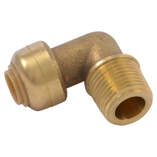 Chrome Plated DZR Brass 90 Degree Male Elbow, 3/8 in Tube Size