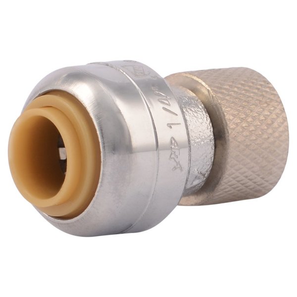 DZR Brass Stop Adapter, 1/4 in x 3/8 in Tube Size