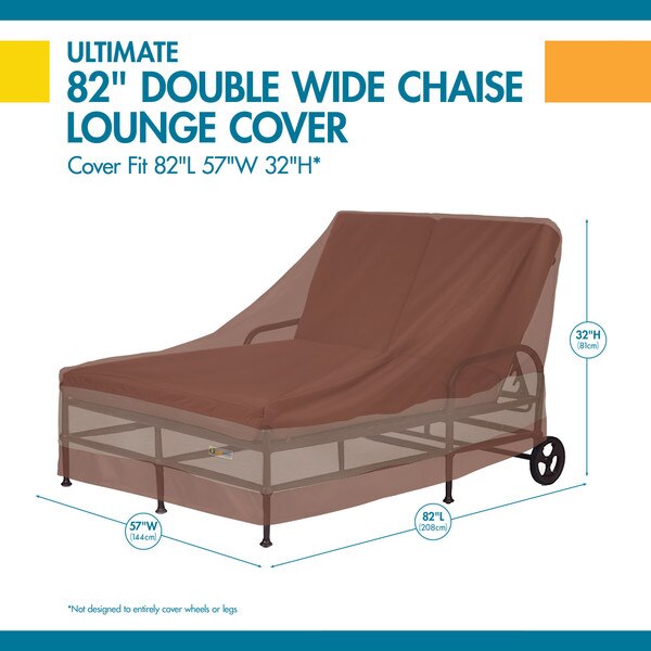 Ultimate Mocha Patio Double-Wide Chaise Cover, 82