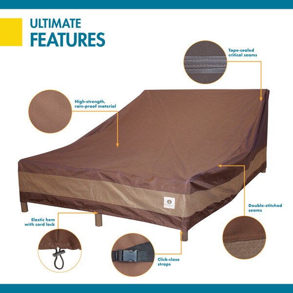 Ultimate Mocha Patio Double-Wide Chaise Cover, 82