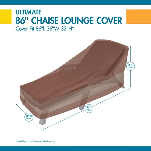 Ultimate Mocha Patio Chaise Lounge Cover, 86