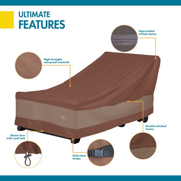 Ultimate Mocha Patio Chaise Lounge Cover, 86