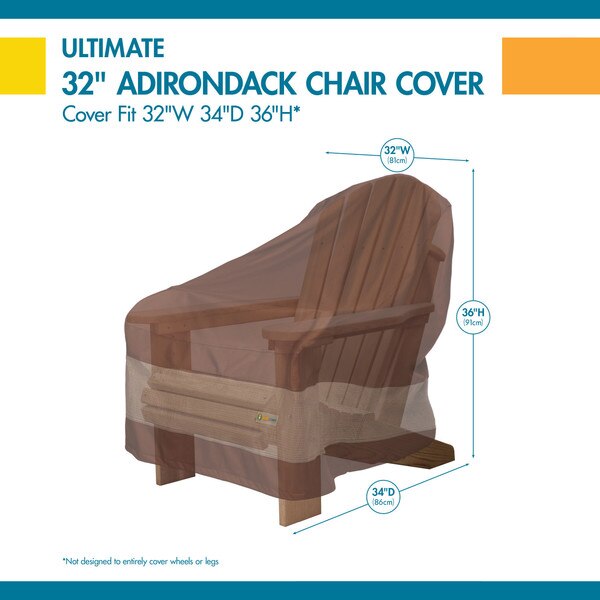 Ultimate Brown Patio Adirondack Chair Cover, Ultim, 34