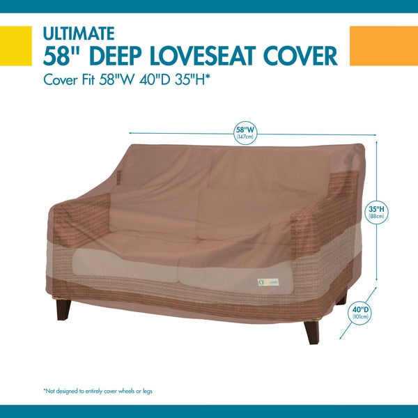 Ultimate Brown Patio Loveseat Cover, 58