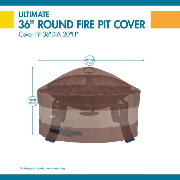 Ultimate Mocha Patio Round Fire Pit Cover, 36