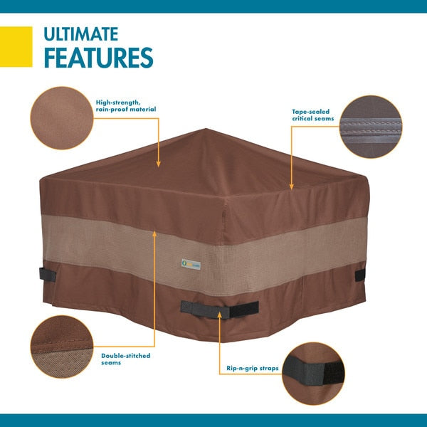 Ultimate Mocha Patio Square Fire Pit Cover, 32