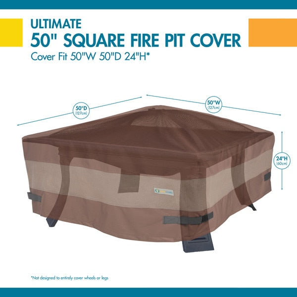 Ultimate Mocha Patio Square Fire Pit Cover, 50