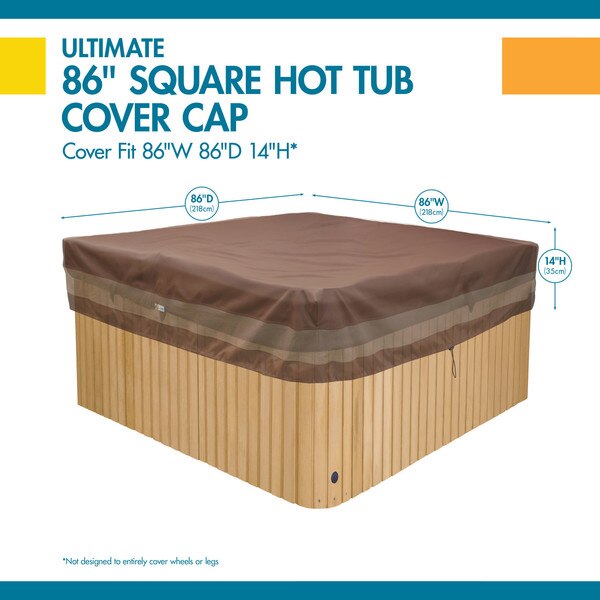 Ultimate Brown Patio Hot Tub Cover Cap, 86