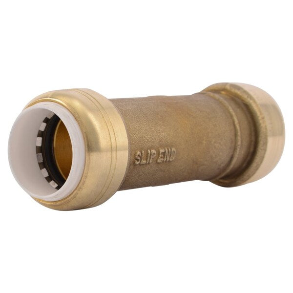 DZR Brass Slip Coupling, 3/4 in Tube Size
