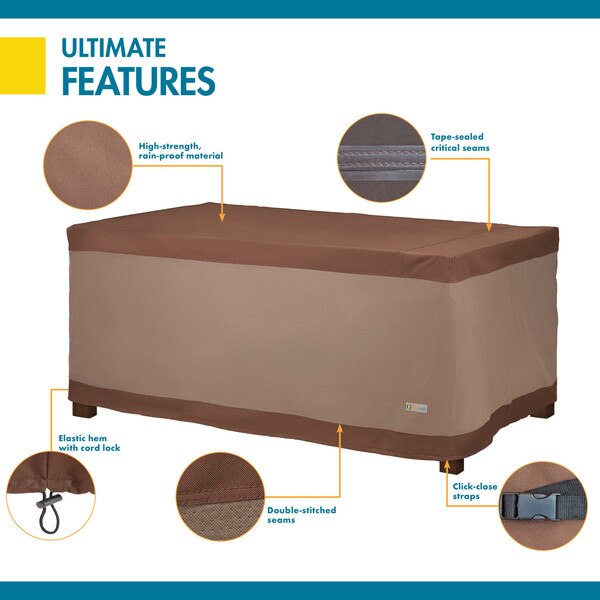 Ultimate Brown Patio Rectangular Table Cover, 72
