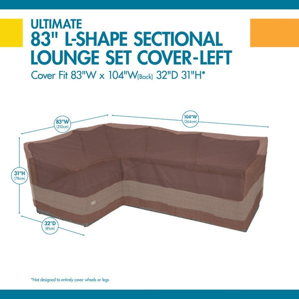 Ultimate Brown Patio Sectional Cover, 83