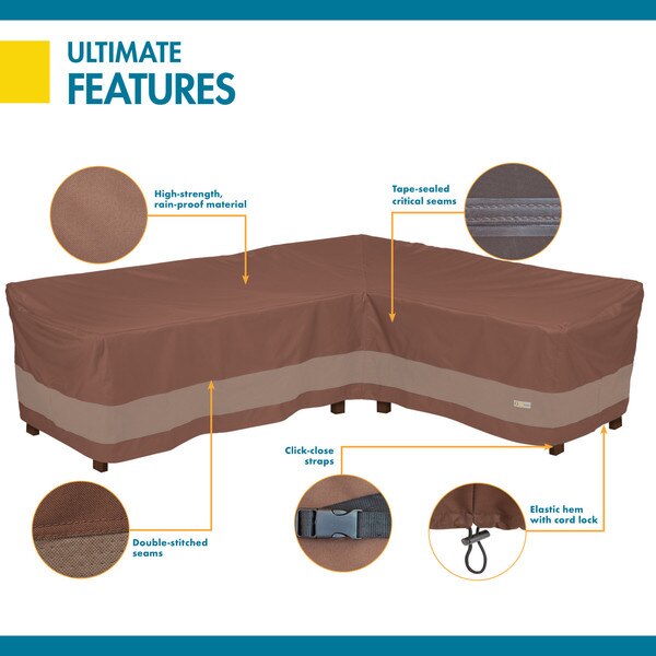 Ultimate Brown Patio Sectional Cover, 104