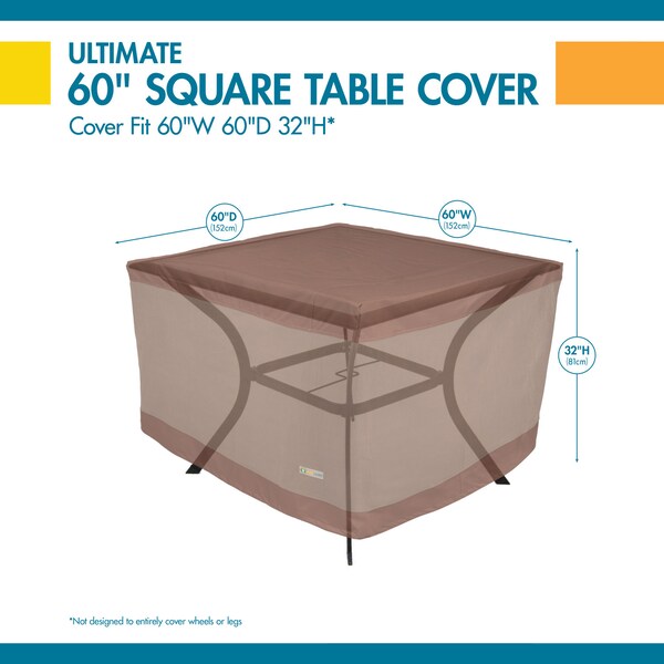 Ultimate Brown Patio Table Cover, 60